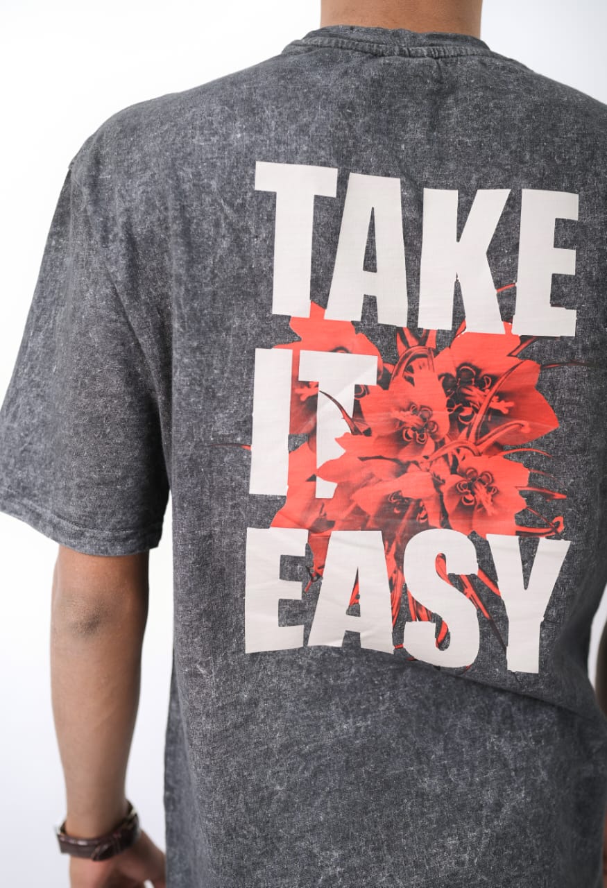 OVERSIZED COTTON T-SHIRT – TAKE IT EASY