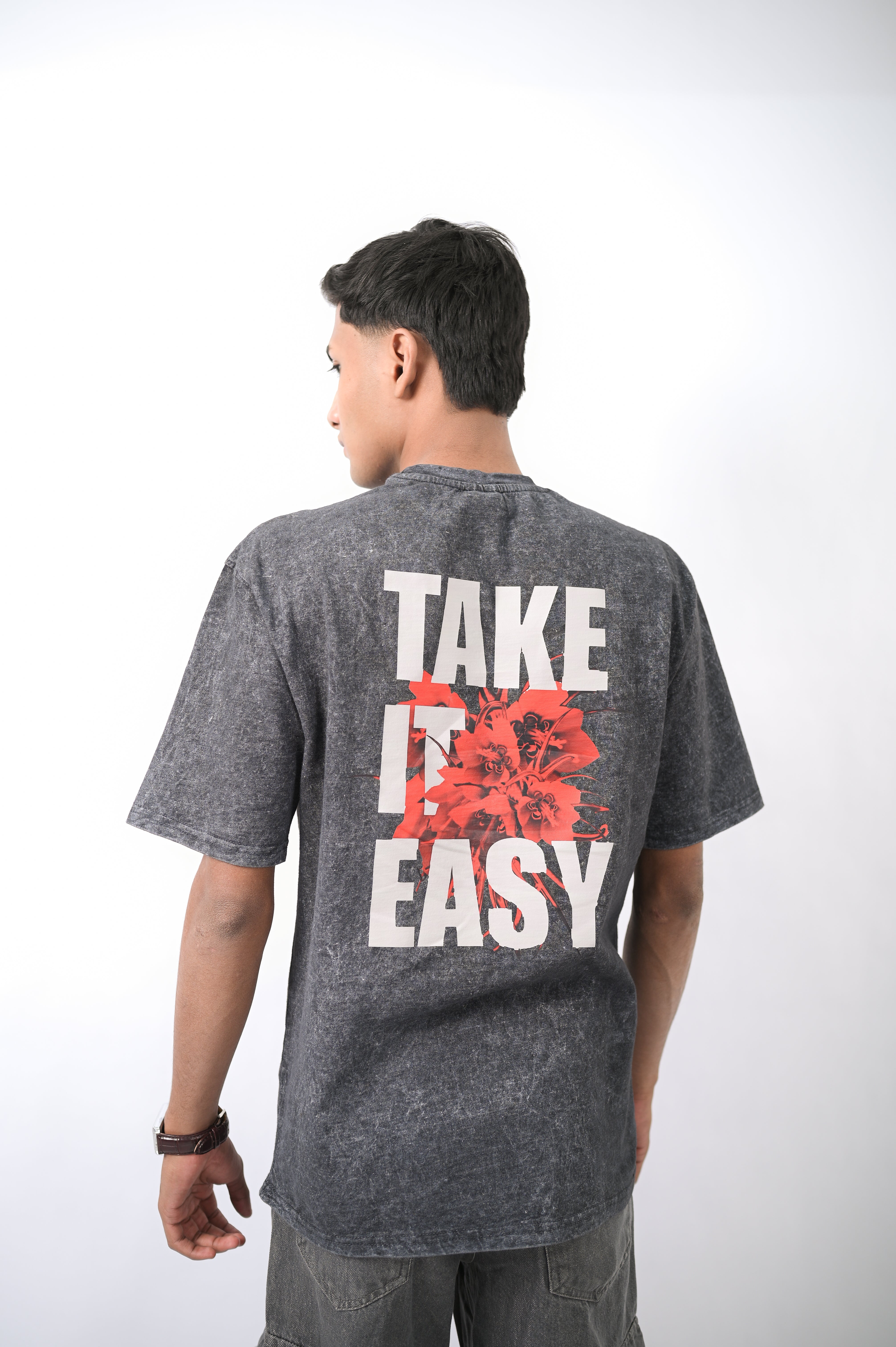 OVERSIZED COTTON T-SHIRT – TAKE IT EASY